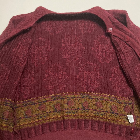 Vintage Past times 100% Wool Burgundy Cardigan Sweater Size XL - Picture 13 of 13